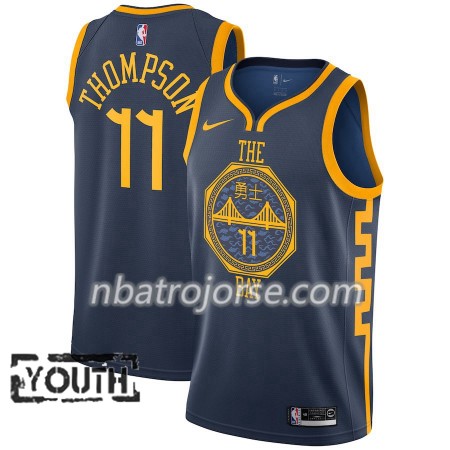 Barn Golden State Warriors Tröja Klay Thompson 11 2018-19 Nike City Edition Navy Swingman